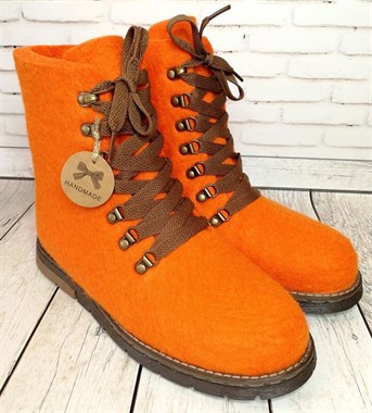 Женские ботинки валяные "Бергшаф",Pumpkin