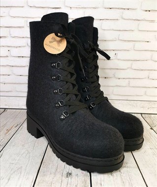 Женские ботинки валяные "Бергшаф",Black rose